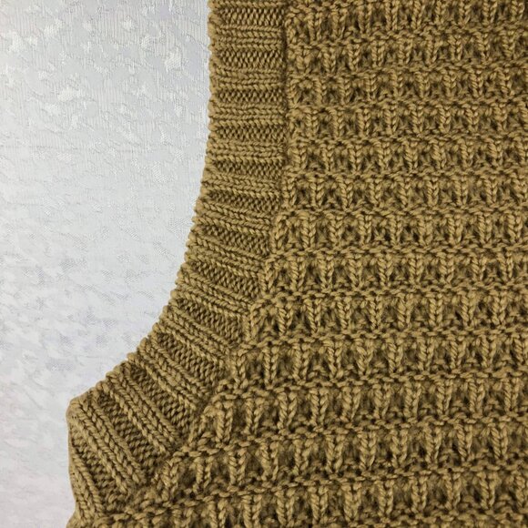 Grodins California Vintage Gold Knit Vest Unisex Preppy Retro V-Neck Pullover - Picture 4 of 8